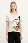 Bavlněné tričko Desigual MICKEY JOKER bílá barva, 25SWTKAG