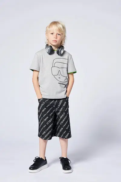 Dětské riflové kraťasy Karl Lagerfeld černá barva, Z30415