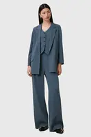Kalhoty AllSaints ALEIDA dámské, modrá barva, široké, medium waist, W037QC