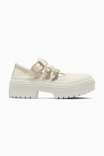 Kožené polobotky Converse Chuck Taylor All Star Lugged Heel MJ dámské, bílá barva, na platformě, A10617C