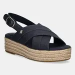 Sandály Tommy Hilfiger DENIM ESPADRILLE PLATFORM SANDAL