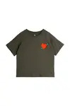 Dětské bavlněné tričko Mini Rodini Arrowed heart černá barva, s aplikací, 2522012499