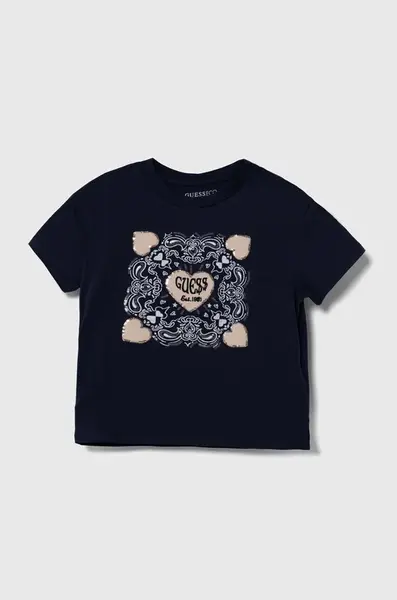 Dětské tričko Guess tmavomodrá barva