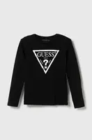 Dětské bavlněné tričko s dlouhým rukávem Guess