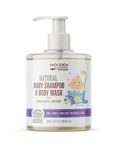 WoodenSpoon Dětský sprchový gel a šampon 2v1 s bylinkami 300 ml