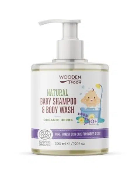 WoodenSpoon Dětský sprchový gel a šampon 2v1 s bylinkami 300 ml