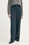 Kalhoty Remain dámské, tmavomodrá barva, široké, high waist, 5025062219