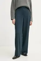 Kalhoty Remain dámské, tmavomodrá barva, široké, high waist, 5025062219