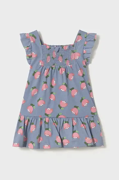 Dětské bavlněné šaty Mayoral modrá barva, mini, 1928