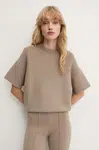 Tričko Remain Knit T-Shirt béžová barva, 5018813001
