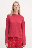 Pyžamové tričko s dlouhým rukávem United Colors of Benetton červená barva, 3Q413M06F