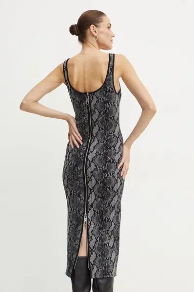 Šaty MICHAEL Michael Kors šedá barva, midi, MF482KGF58