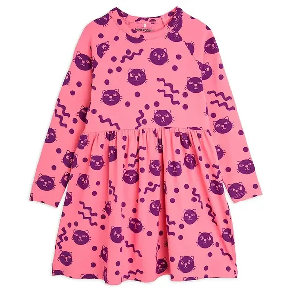 Dětské bavlněné šaty Mini Rodini Squiggly cats