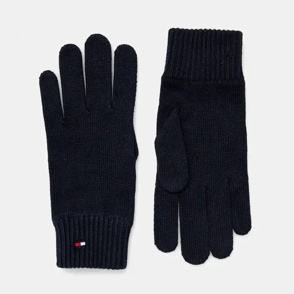 Rukavice s příměsí kašmíru Tommy Hilfiger tmavomodrá barva, AW0AW16435