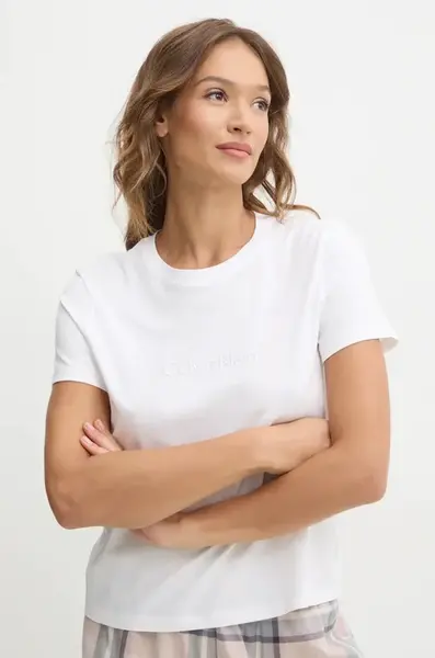 Bavlněné lounge tričko Calvin Klein Underwear bílá barva, 000QS7328E