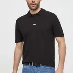 Bavlněné polo tričko HUGO černá barva, 50493206