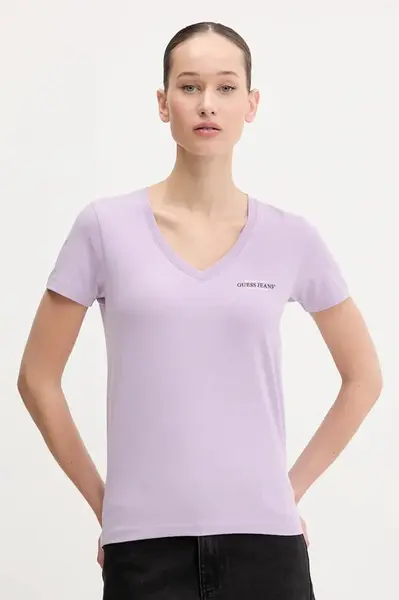 Tričko Guess Jeans fialová barva, W4YI23 J1314