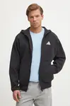 Mikina adidas Future Icons pánská, černá barva, s kapucí, s potiskem, JI8768
