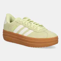 Semišové sneakers boty adidas VL Court Bold zelená barva, JI1784