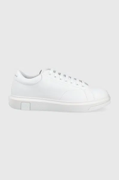 Kožené boty Armani Exchange bílá barva, XUX123 XV534 00152
