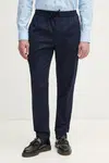 Kalhoty Calvin Klein pánské, tmavomodrá barva, ve střihu chinos, K10K114467