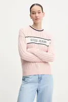 Bavlněný svetr Guess Jeans růžová barva, W5RR46 Z3HM1