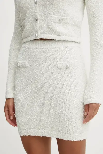 Sukně Guess DOROTHY béžová barva, mini, pouzdrová, W5RD45 Z3L21