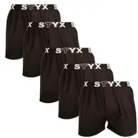 Styx 5PACK pánské trenky sportovní guma černé (5B960) L