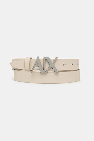 Kožený pásek Armani Exchange dámský, hnědá barva