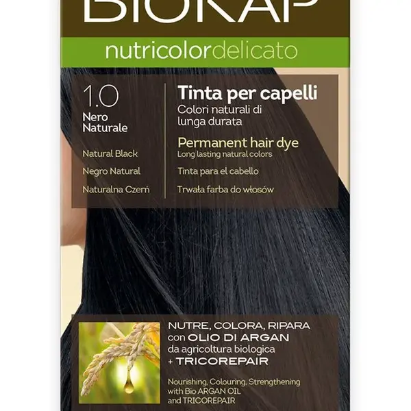 BIOKAP Nutricolor Delicato 1.0 Černá přírodní barva na vlasy 140 ml