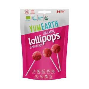 YumEarth BIO Ovocná lízátka s příchutí jahody 14 ks 87 g