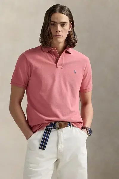 Bavlněné polo tričko Polo Ralph Lauren modrá barva, 710536856