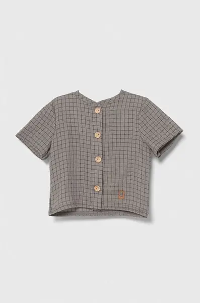 Dětská bavlněná košilka Jamiks šedá barva