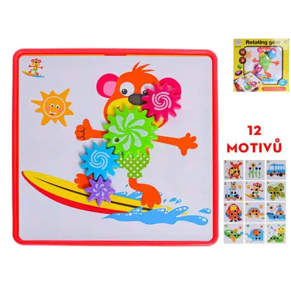 Mozaika s pohyblivými kolečky + 12 druhů obrázků