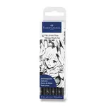 Popisovač Faber-Castell Pitt Artist Pen Manga - 4 kusy, černé II