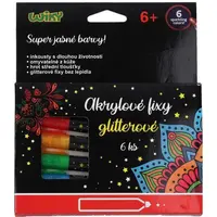 Akrylové fixy glitter 6ks