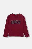 Dětské bavlněné tričko s dlouhým rukávem United Colors of Benetton