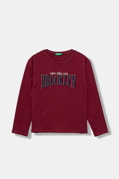 Dětské bavlněné tričko s dlouhým rukávem United Colors of Benetton