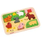 Janod Dřevěné vkládací puzzle pro nejmenší Farma Chunky