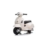 Elektrická motorka Vespa GTS, bílá, s pomocnými koly, Licencované, 6V Baterie, 30