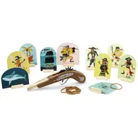 Vilac Dřevěná pirátská pistole s gumičkami a terči