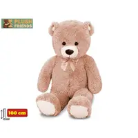 Plush Friends medvěd plyšový 100cm světle hnědý s mašlí