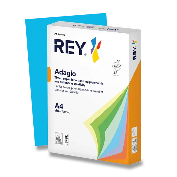 Barevný papír Rey Adagio, intenzivní sytost, 500 listů - tmavě modrý