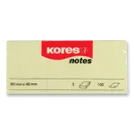 Samolepicí bloček Kores - žlutý - 50 × 40 mm, 3 × 100 listů