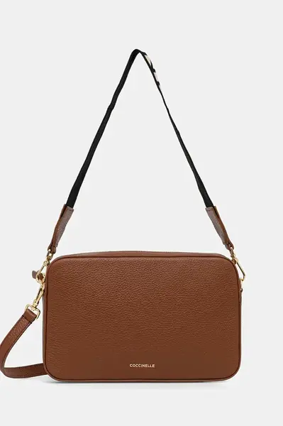 Kožená kabelka Coccinelle TEBE fialová barva, E5.MN5.52.01.01