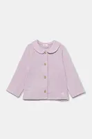 Kojenecká mikina United Colors of Benetton fialová barva, hladká, 3JOEA501P