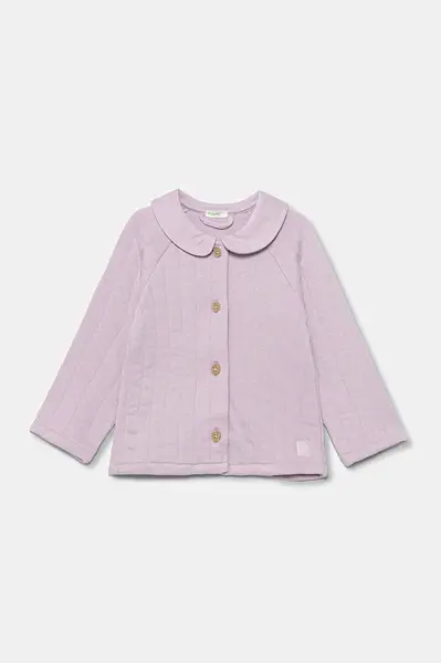 Kojenecká mikina United Colors of Benetton fialová barva, hladká, 3JOEA501P