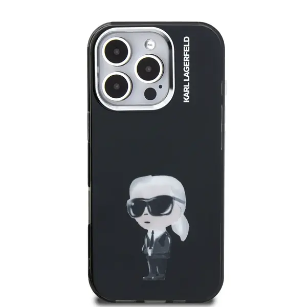 Zadní kryt Karl Lagerfeld IML Aquarelle Karl pro Apple iPhone 16 Pro, černá