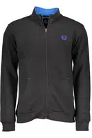 GIAN MARCO VENTURI MEN'S BLACK SWEATSHIRT WITH ZIP