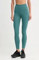 Tréninkové legíny adidas Performance Optime dámské, zelená barva, JW7610